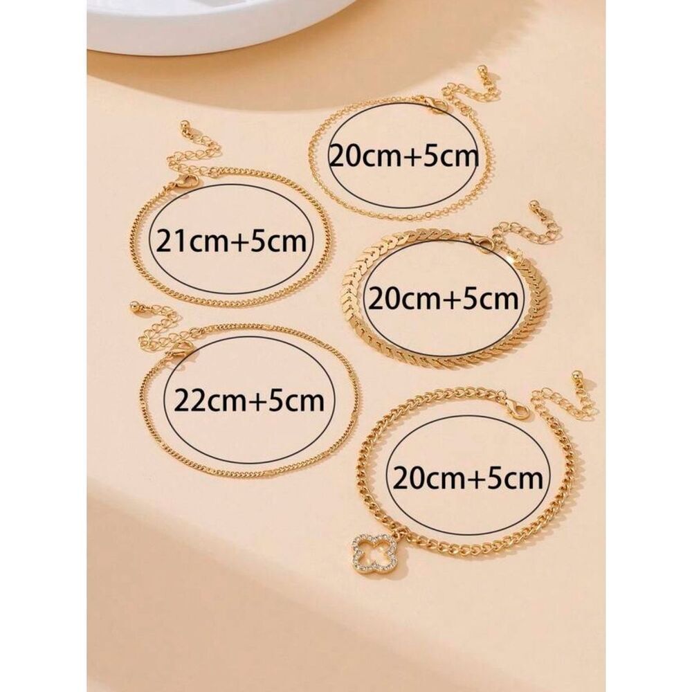 Gold Layered Anklet Set R624 - Picture 3 of 5